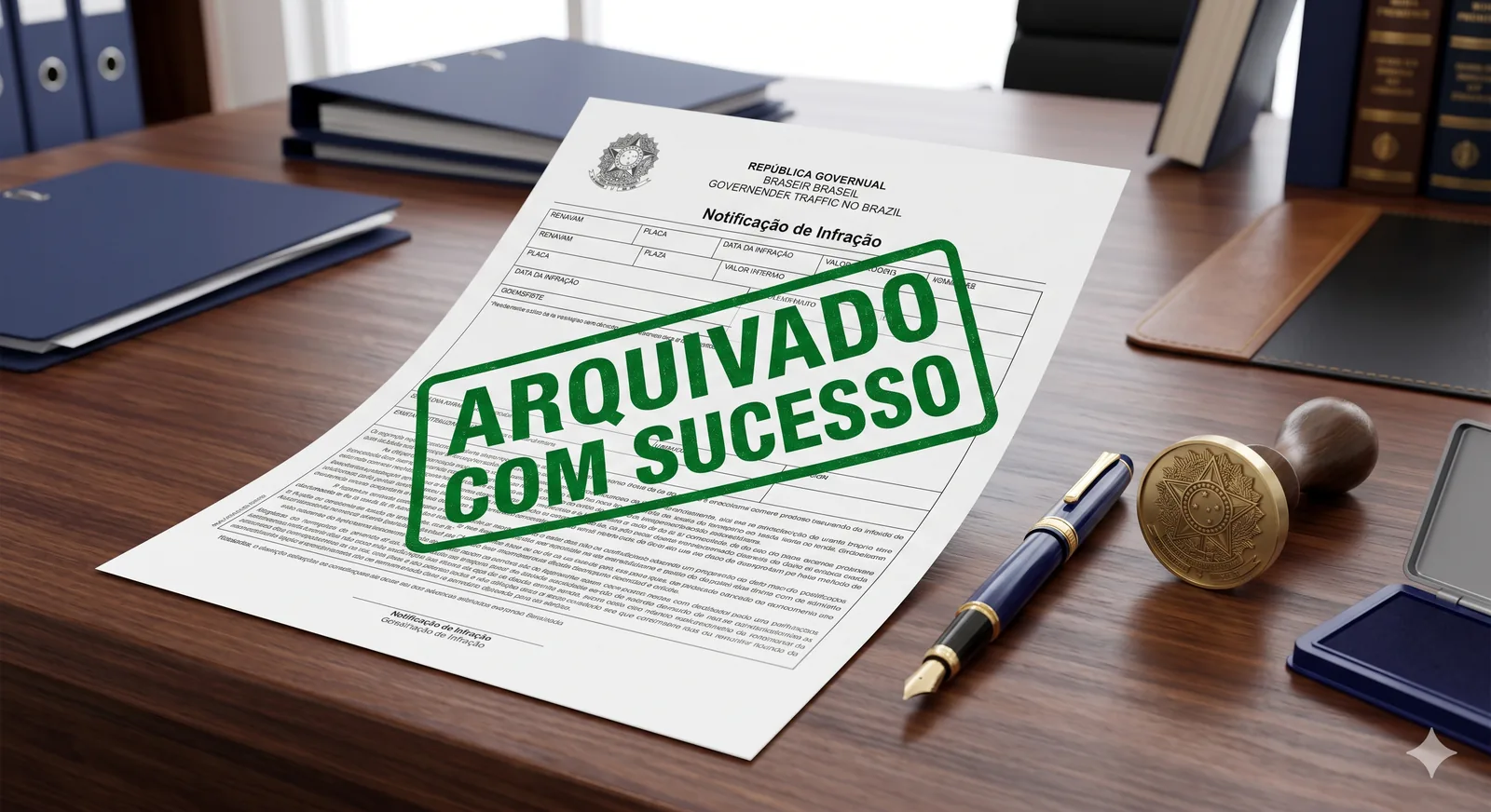 Documento oficial DETRAN com carimbo ARQUIVADO
